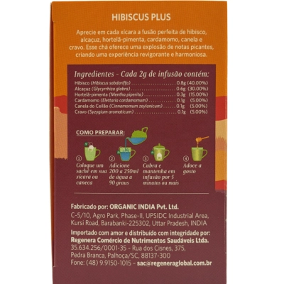 Chá Hibiscus Plus, 18  Sachês, Organic India