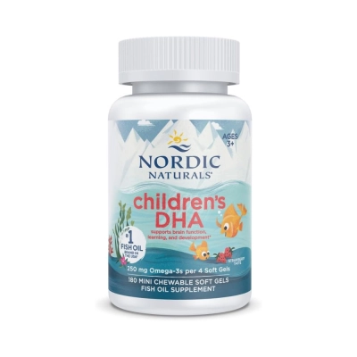 Children’s DHA 250mg Ômega-3, 120 Softgels Mastigáveis, Nordic Naturals