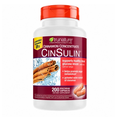 Cinsulin Canela Concentrada, 200 Cápsulas Vegetarianas, TruNature Cinsulin Canela Concentrada, 200 Cápsulas Vegetarianas, TruNature