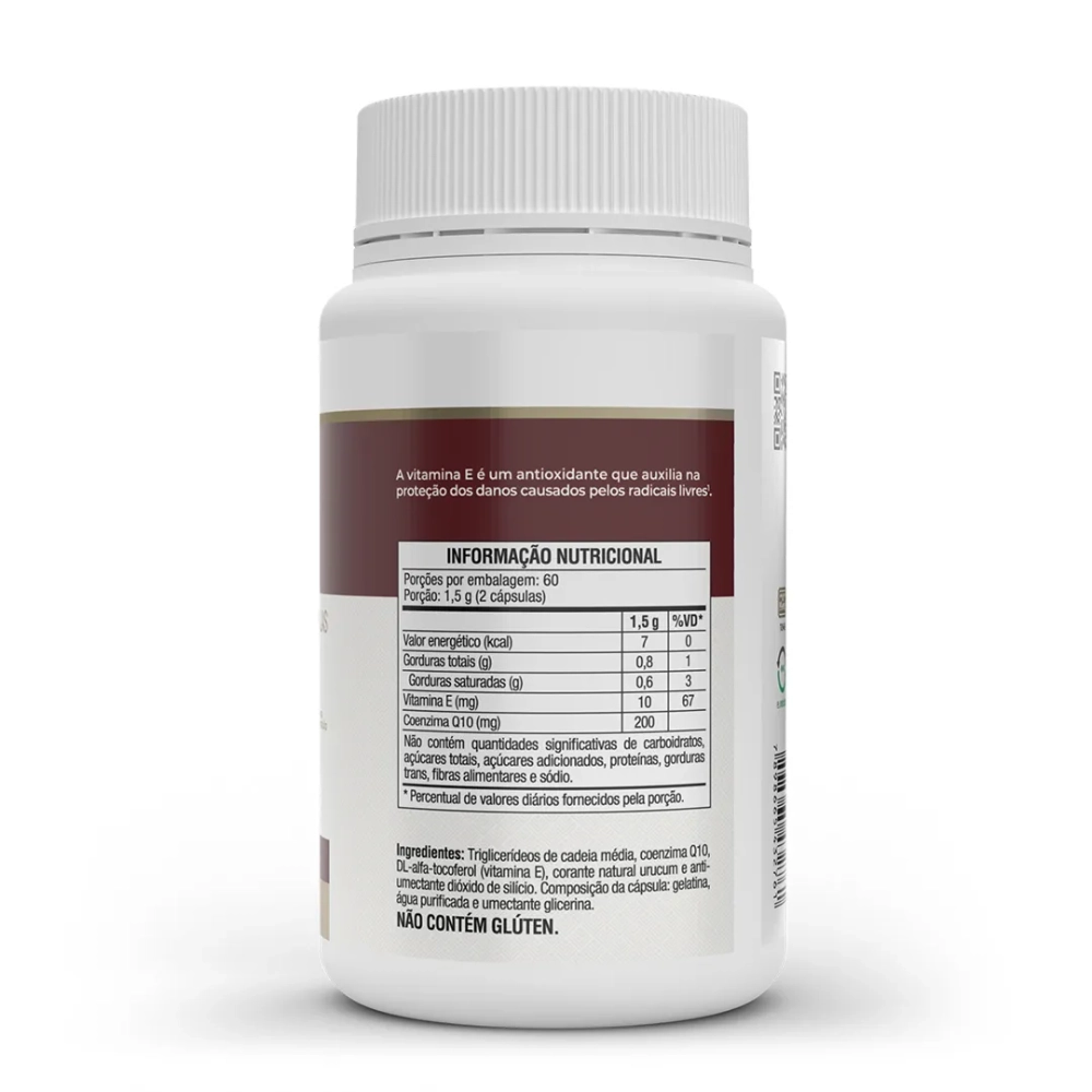 Coenzima Q10 - 120 Cápsulas (200mg p/ porção), 500mg - Vitafor