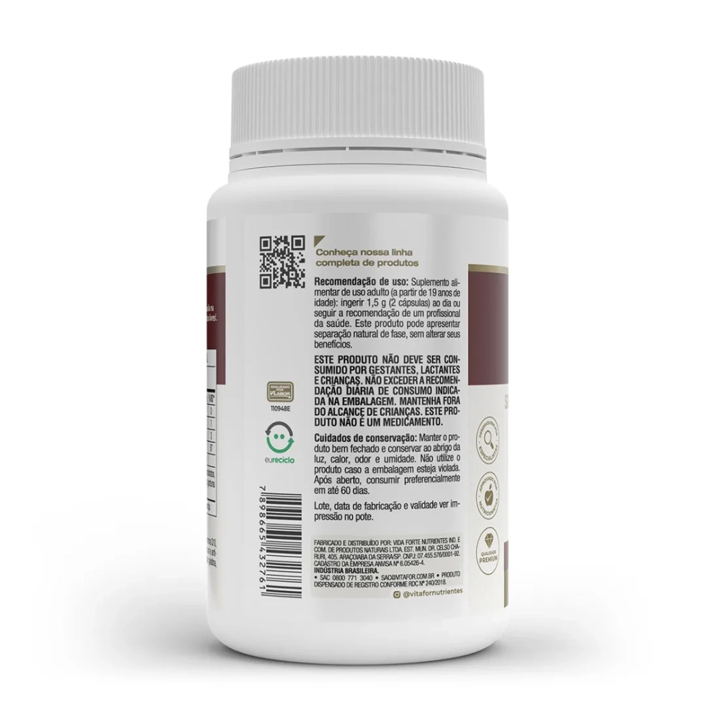 Coenzima Q10 - 120 Cápsulas (200mg p/ porção), 500mg - Vitafor