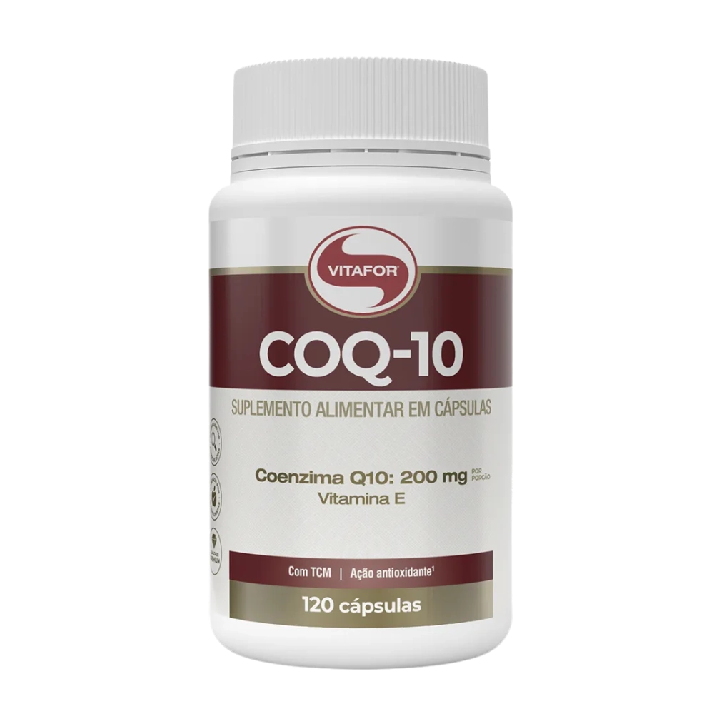 Coenzima Q10 - 120 Cápsulas (200mg p/ porção), 500mg - Vitafor