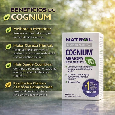 Cognium, Força Extra, 200 mg, 60 Comprimidos, Natrol
