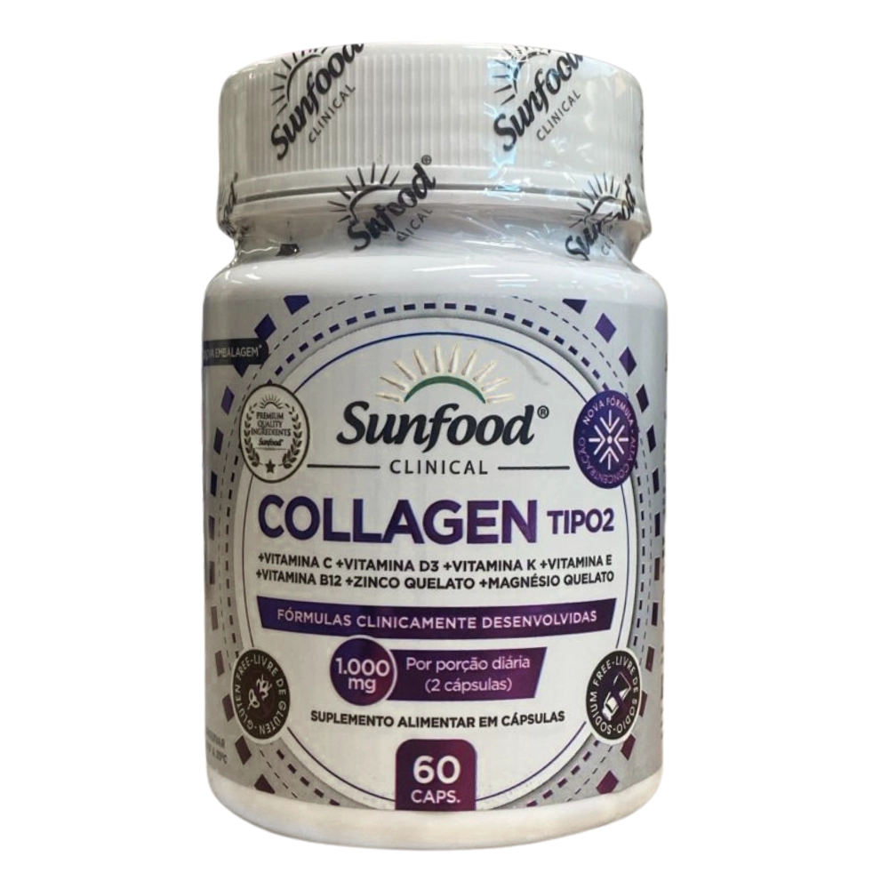 Colágeno Tipo 2, 1000mg, 60 Cápsulas, Sunfood