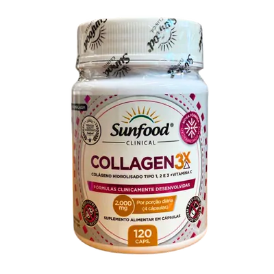 Collagen 3x 2000mg 120 cápsulas - Sunfood 