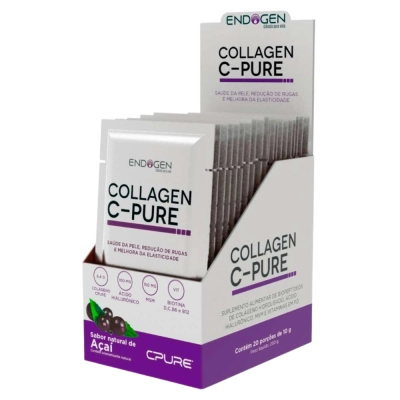 Collagen C-Pure Açaí Caixa com 20 Sachês de 10g - Endogen