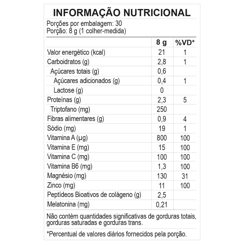 Collagen e Melatonin Sabor Maracujá e Capim Santo, 240g - Sanavita