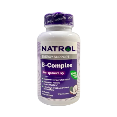 Complexo B, dissolução rápida, sabor natural de coco, 90 comprimidos, Natrol