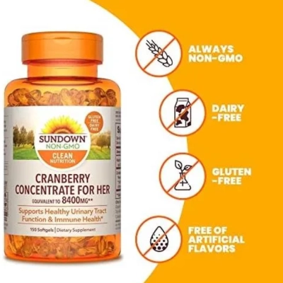 Concentrado de Cranberry para Mulheres, 150 Softgels, Sundown