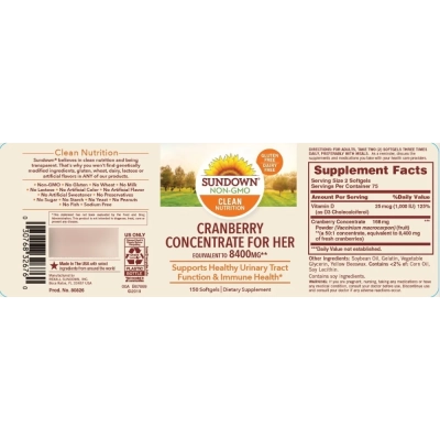 Concentrado de Cranberry para Mulheres, 150 Softgels, Sundown
