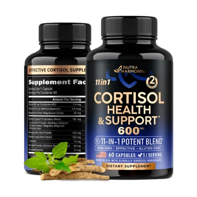 Cortisol 11 Em 1 Para Equilíbrio Hormonal 600mg, 60 Cápsulas, Nutraharmony