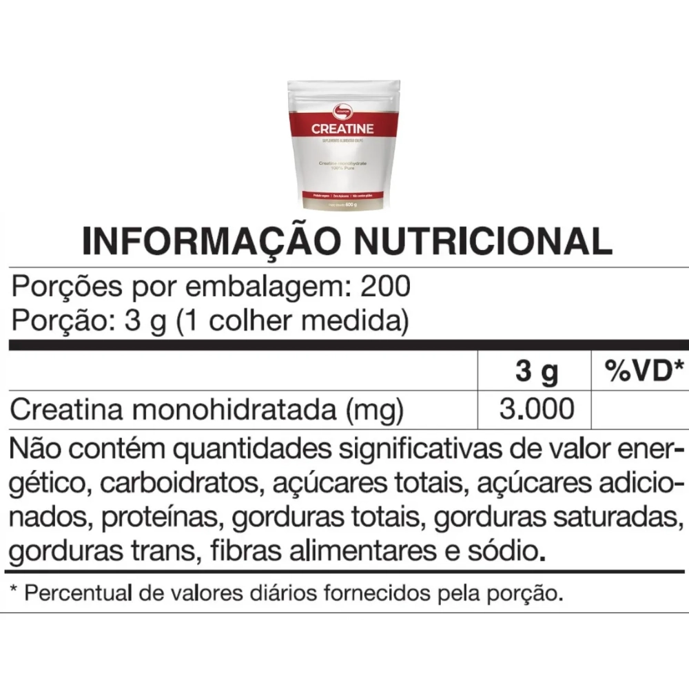 Creatina Creatine 100% Monohidratada Pura Pouch 600g - Vitafor 