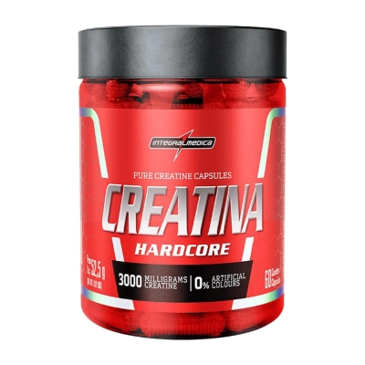 Creatina Hardcore, 3000mg creatine, 60 Cápsulas - Integralmedica