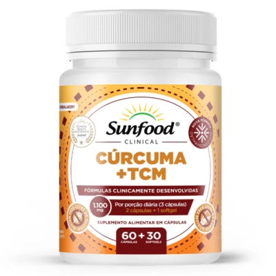Cúrcuma + TCM 1100mg 60Caps + 30Softgels - Sunfood