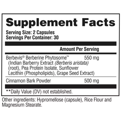 Pro Berberina com Berbevis® e Canela, Otimização do Metabolismo e Eficiência Energética, 60 Cápsulas, GAT Sport