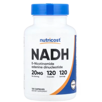 NADH 20mg, 120 Cápsulas, Nutricost