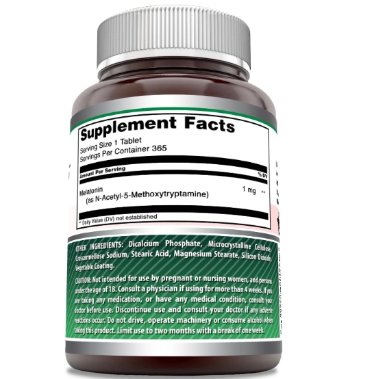 Melatonina 1mg, 365 Comprimidos, Amazing Formulas