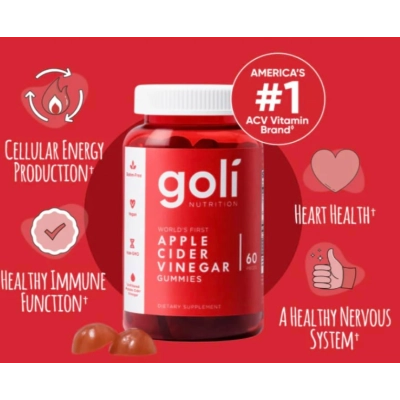  Apple Cider Vinegar, Vinagre de Maçã, 60 Gomas Sabor Maça, Golí Nutrition