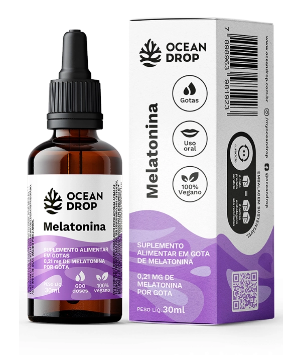 Melatonina 0,21mcg, 30ml Líquida, Ocean Drop