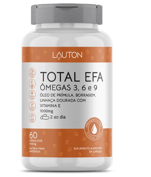 Total Efa, Ômega 3, 6 e 9, 60 Cápsulas, Lauton Nutrition