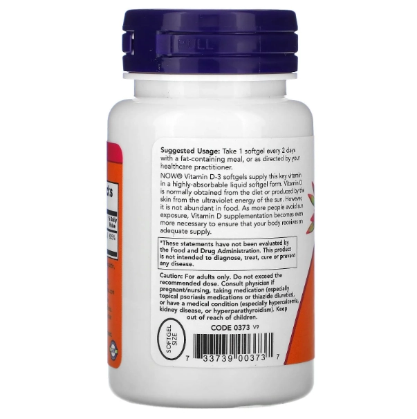 Vitamina D3, 5.000IU, 240 Softgels, Now