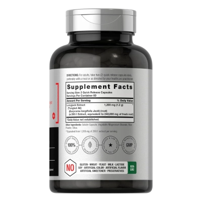 Extreme Longjack, 240,000mg, Fórmula de Testosterona, 120 cápsulas, Horbaach