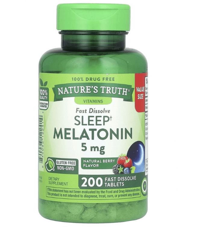 Sleep Melatonina 5mg, 200 Tablets Fast Dissolve, Nature's Truth
