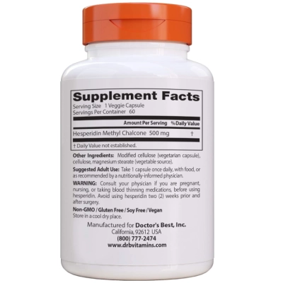 Hesperidin Methyl Chalcone, Hesperidina 500mg, 60 Cápsulas, Doctor's Best