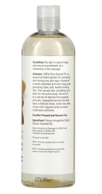 Solução, Óleo de Amêndoa Doce, 473ml, Now