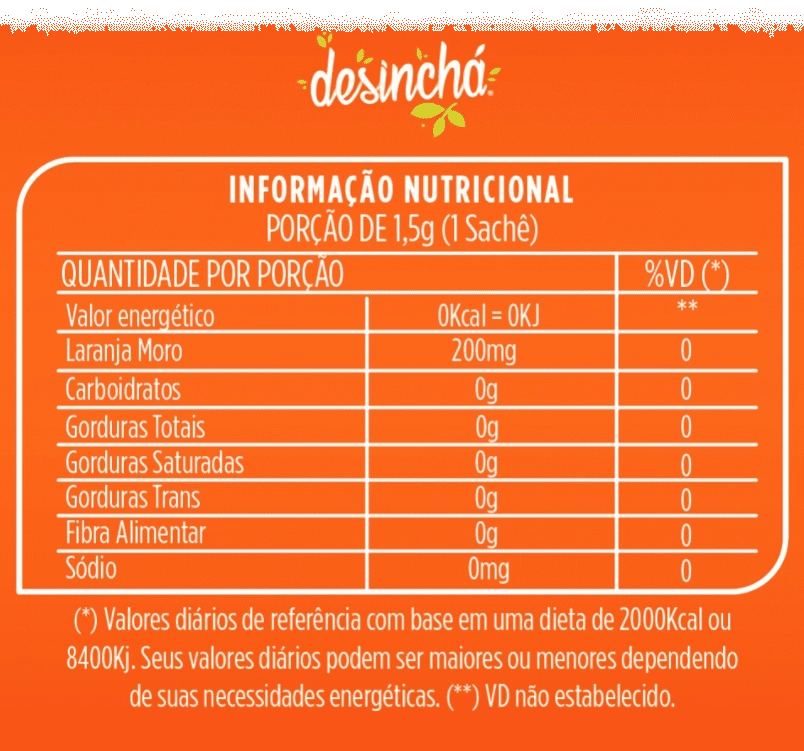 Desinchá Moro, Laranja Moro e Hibisco, 30 Sachês