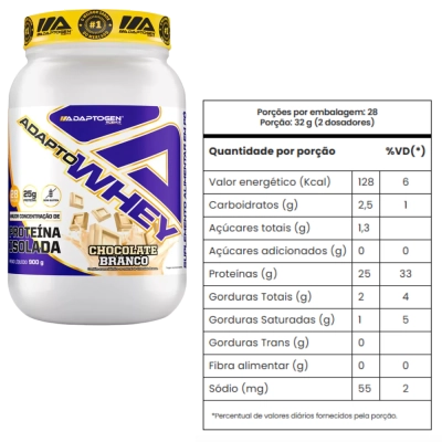 Adapto Whey, Proteína Isolada, Sabores, 900g, Adaptogen