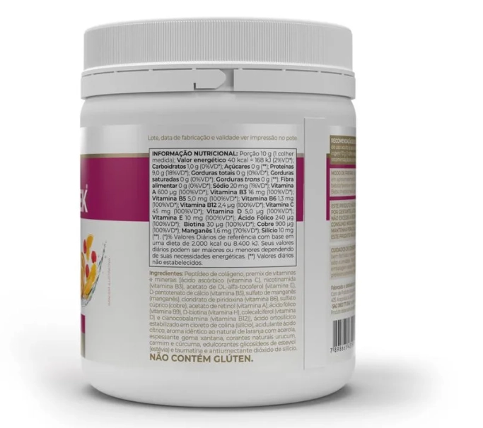 Colágeno Colagentek, 300g, Sabor laranja com acerola, Vitafor