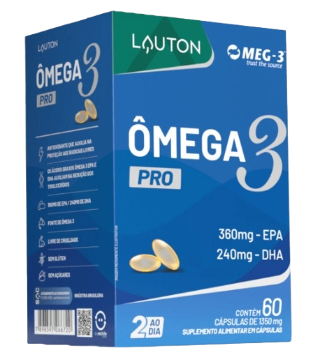 Ômega 3 PRO, EPA 360mg DHA 240mg, 60 Capsulas, Lauton Nutrition
