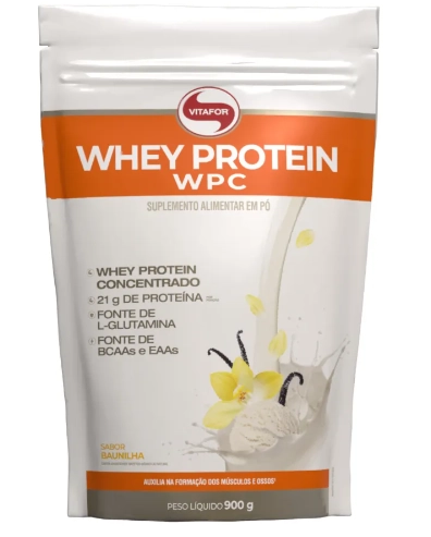 Whey Protein WPC, 900g Sabor Baunilha, Vitafor