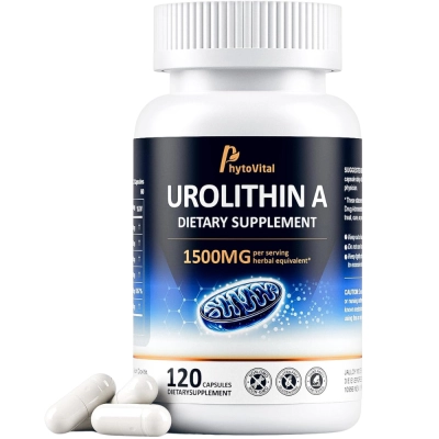 Urolitina A, Complexo 6 em 1, 1.500mg, 120 Cápsulas, PhytoVital