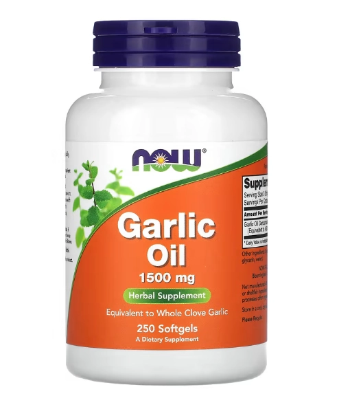 Óleo de Alho, Garlic,1500mg, 250 Cápsulas, Now