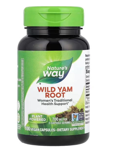 Wild Yam Root, Raiz de Inhame Selvagem 700mg, Cápsulas, Nature's Way