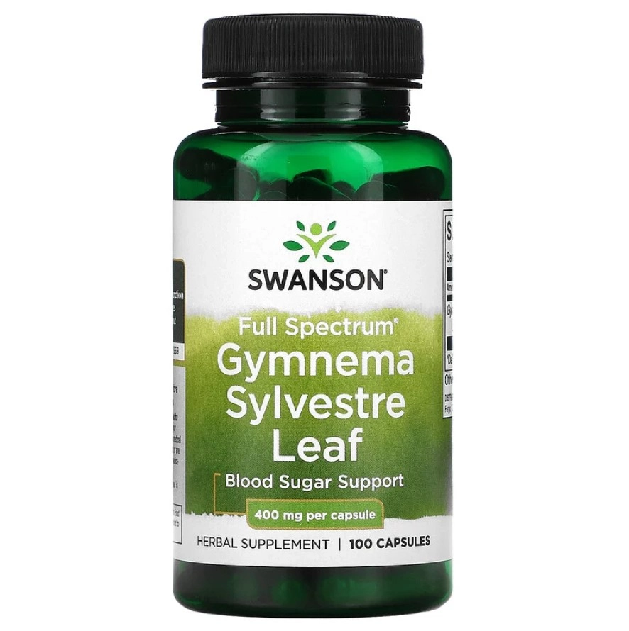 Gymnema Sylvestre, Espectro Completo, 400 mg, 100 Cápsulas, Swanson