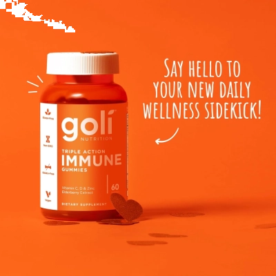 Immune Gummies Com Vitamina C, D e zinco, 60 Gomas - Golí Nutrition