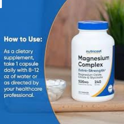 Magnésio Complex 500mg, Relaxamento, Qualidade do Sono e Equilíbrio Diário, 240 Cápsulas, Nutricost