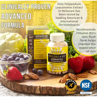 Advanced Niacina B3 250mg, Extrato de Fernblock PLE, 120 Cápsulas, Heliocare 