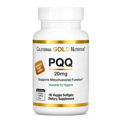 PQQ 20mg, Energia, Vitalidade e Longevidade Celular, 20 Cápsulas, California Gold Nutrition
