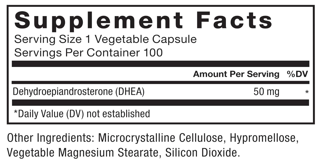 Dhea, 50mg, 100 cápsulas, Force Factor