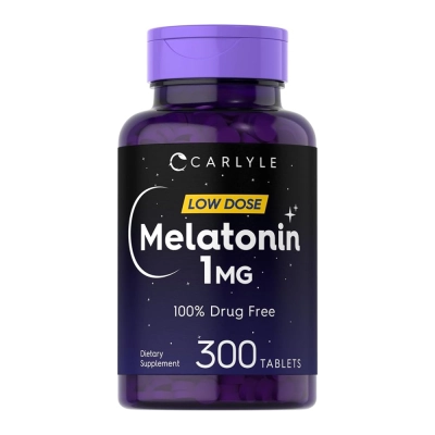 Melatonina 1mg, Sono Regulado, Uso Diário e Qualidade de Vida, 300 Comprimidos, Carlyle