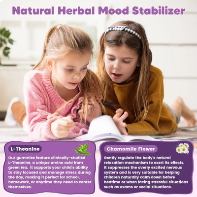 Magnesium Glycinate Kids, Relaxamento, Sono e Bem-Estar Infantil, 60 Gummies, Gongota