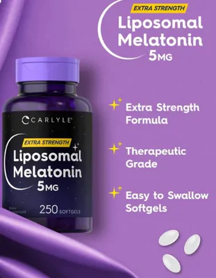 Melatonina liposomal 5mg, 250 Cápsulas, Carlyle
