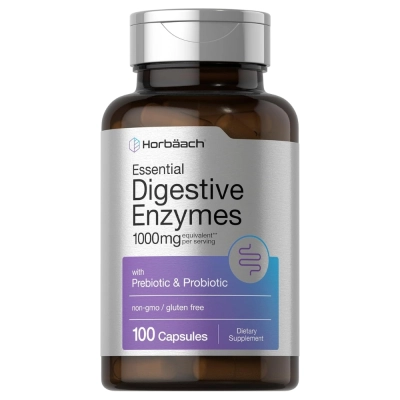 Essential Digestive Enzymes 1000mg, 100 Cápsulas, Horbäach