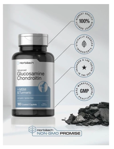 Complexo de Glucosamina e Condroitina, 180 Cápsulas, Horbaach