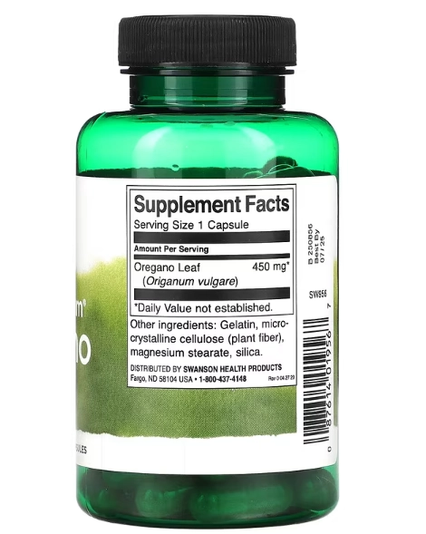 Full Spectrum Orégano 450mg,  90 cápsulas, Swanson