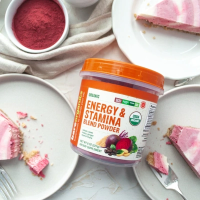 Energy e Stamina – Pó Superalimento Orgânico, Suplemento Vegano 227 g - BareOrganics
